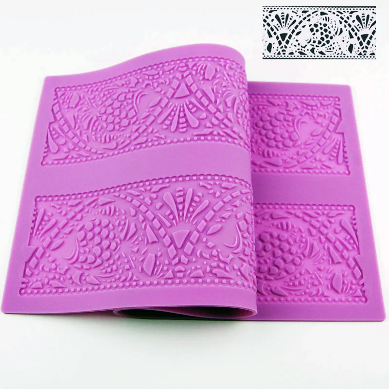 Силиконовая декоративная кружевная форма для помадки тортов декоративный