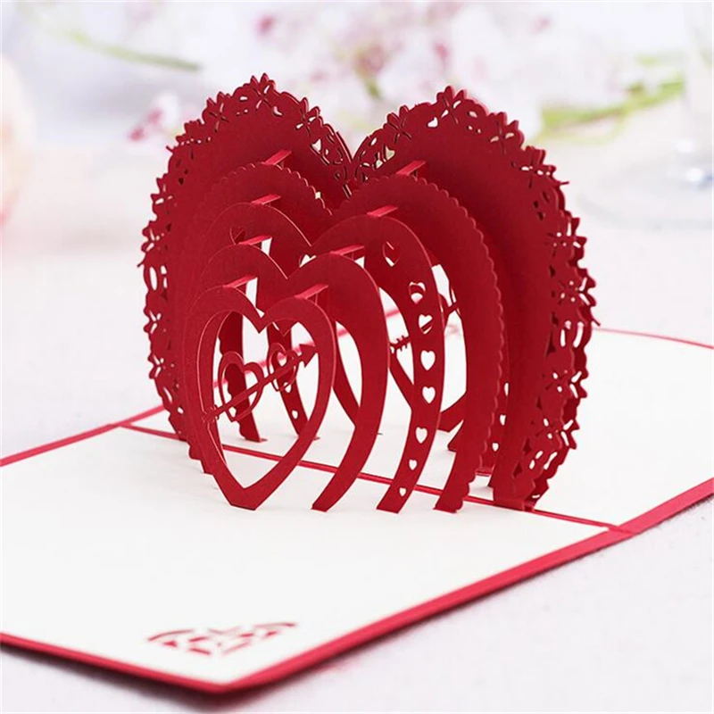 5 компл. Casamento 3D подарок на день рождения открытки сердце ручной работы декупаж