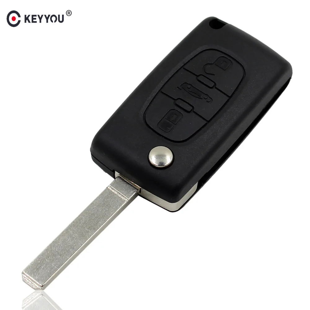 KEYYOU 3 кнопки дистанционного флип складной чехол для ключей Fob Citroen 307 C2 C3 C4 C5 6 CE0523
