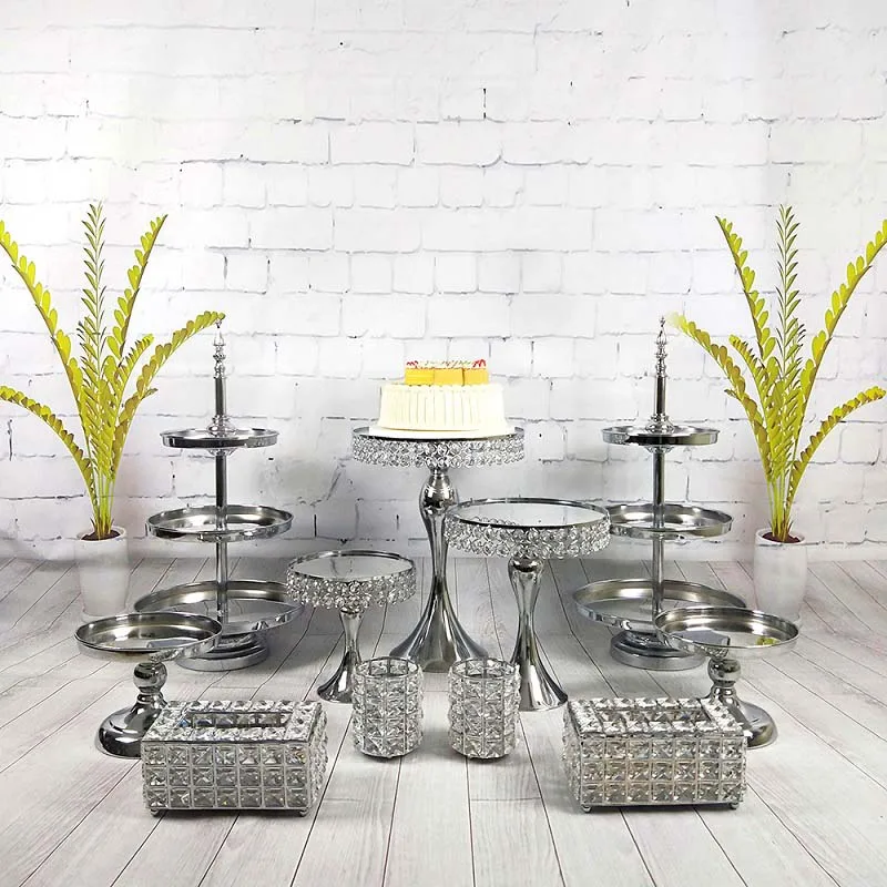 9 11 шт/набор серебряных кристаллов подставка для торта Гальваническое Золотое