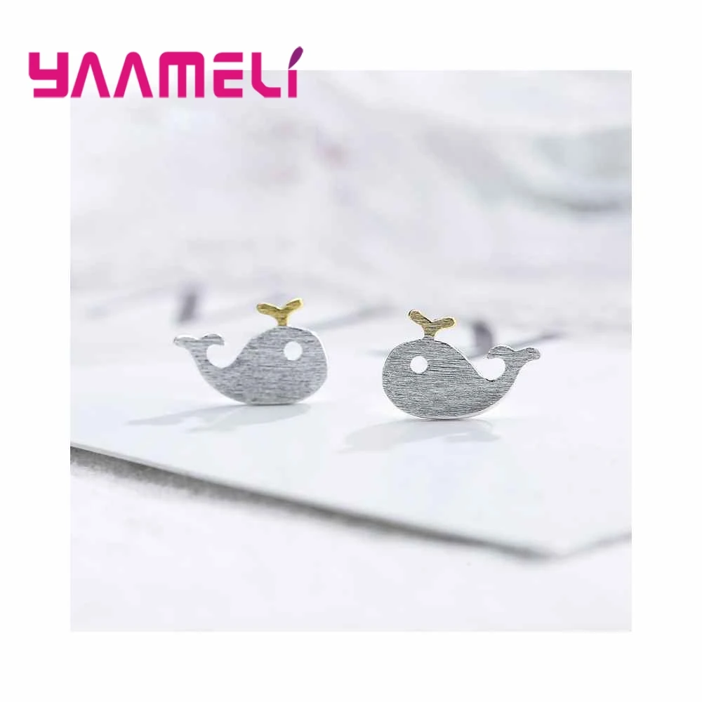 Серьги-гвоздики в форме дельфина для девушки превосходный подарок быстрая