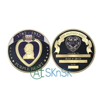 wholesale fashion challenge coins 1782 1932 purple heart gold plate coin badge merit award medal military merit challenge coins
