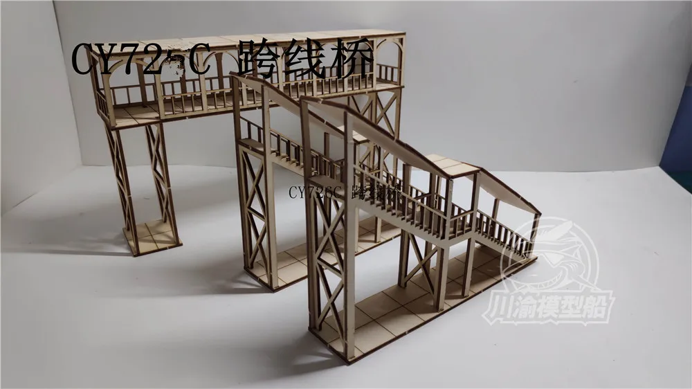 1/87 Scale Railway Station Platform Diorama Scene DIY Wooden Assembly Model Kits