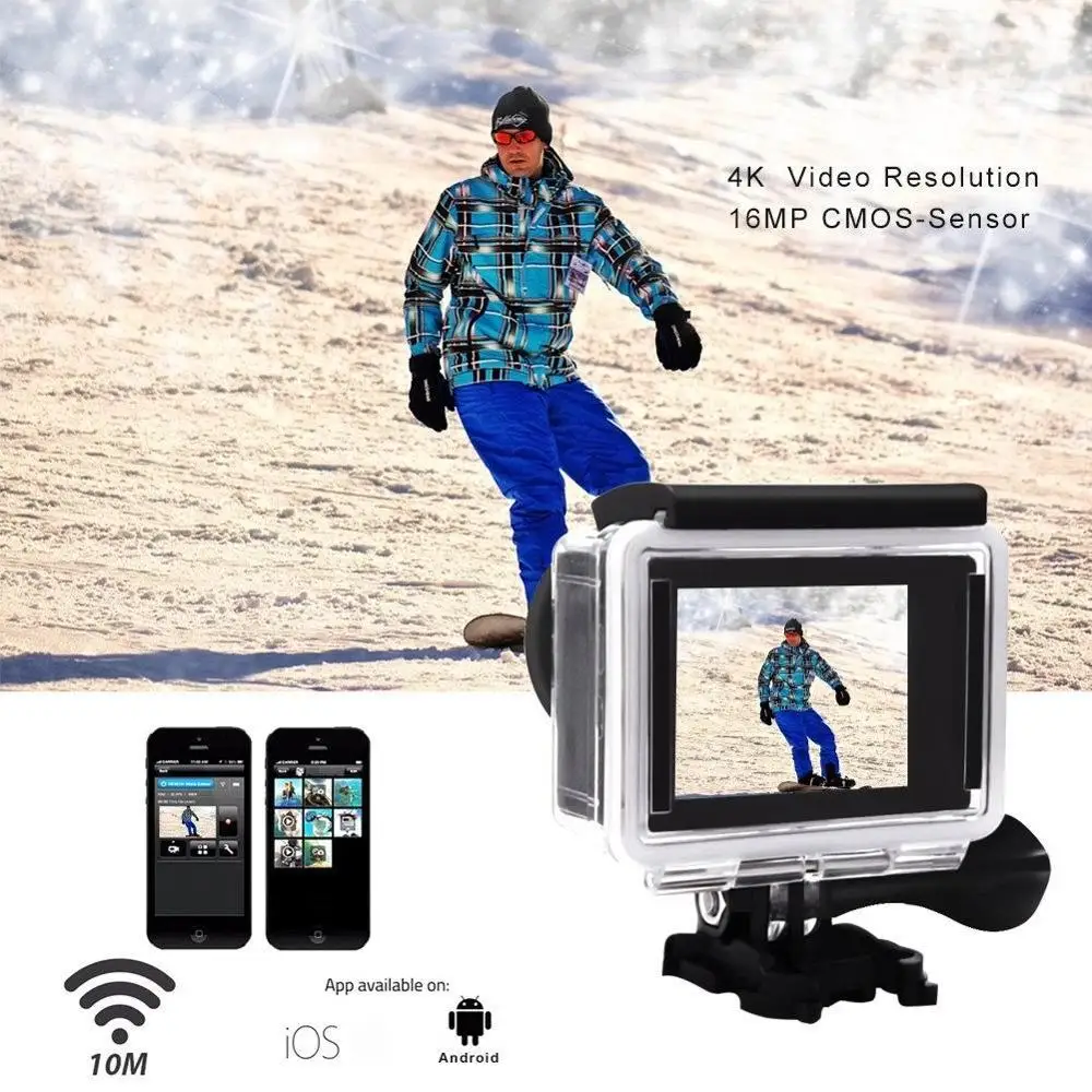 Ультра HD 4K 30 кадров в секунду Экшн-камера 1080P 60 кадров в секунду Wifi 16 МП Спортивная камера Go Diving Pro cam водонепроницаемая Спортивная DV камера на шлем