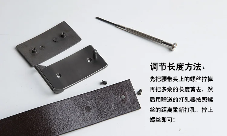 Кожаный мужской ремень LANSPACE повседневный кожаный для джинсов с медной пряжкой 2