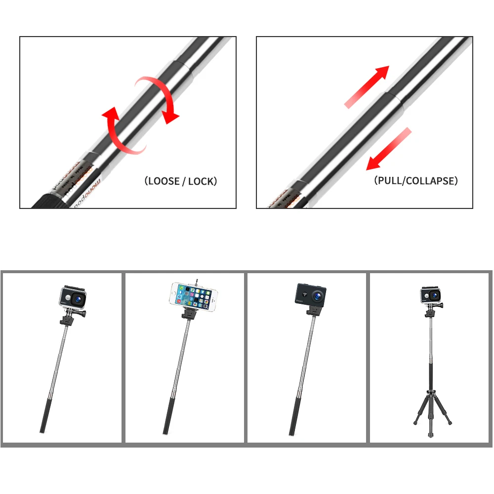 Универсальный аксессуар SHOOT для экшн Камеры GoPro Hero 9 8 7 6 5 Black Xiaomi Yi Lite 4K + Sjcam Eken H9