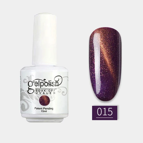 15 мл Nail Art Vernis Полупостоянный замачиваемый фиолетовый кошачий глаз Магнитный Гель-лак Светодиодный УФ-гель для ногтей магнитный гель синий желтый - Цвет: 015