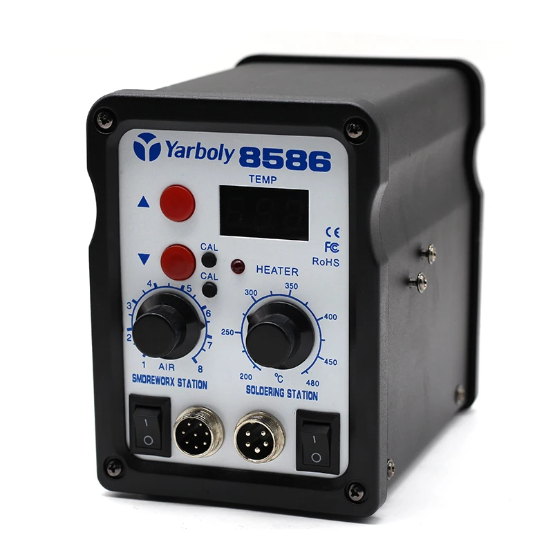 Паяльная станция 8586 цифровая паяльная станция ESD SMD паяльная станция горячий воздушный пистолет паяльник сварщик Утюг Инструменты для ремонта мобильного телефона VS 858D