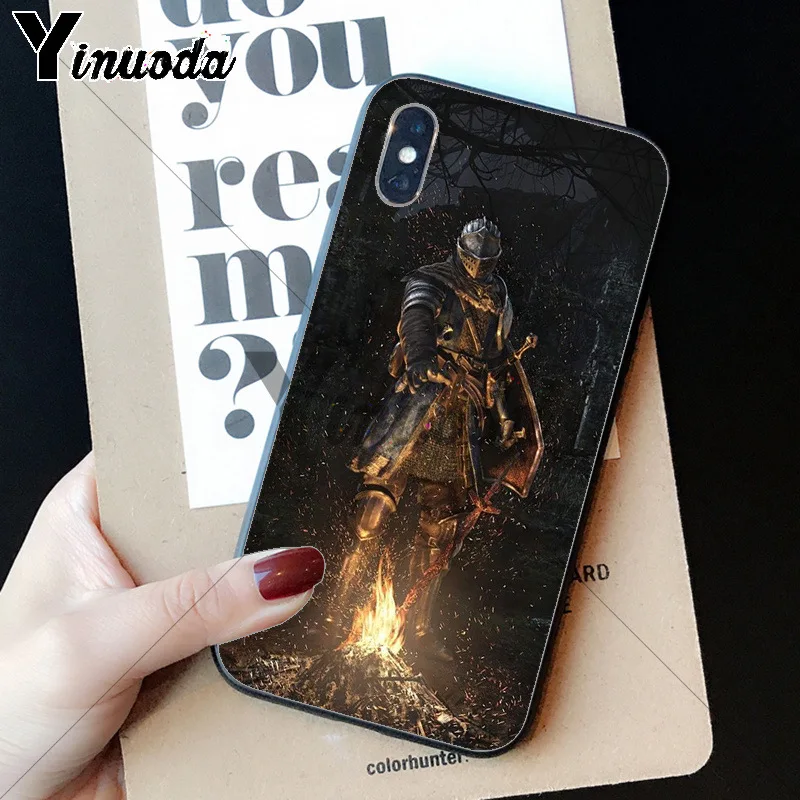Yinuoda Темный душ мягкий резиновый черный чехол для телефона iPhone 5 5Sx 6 7 7plus 8 8Plus X XS MAX