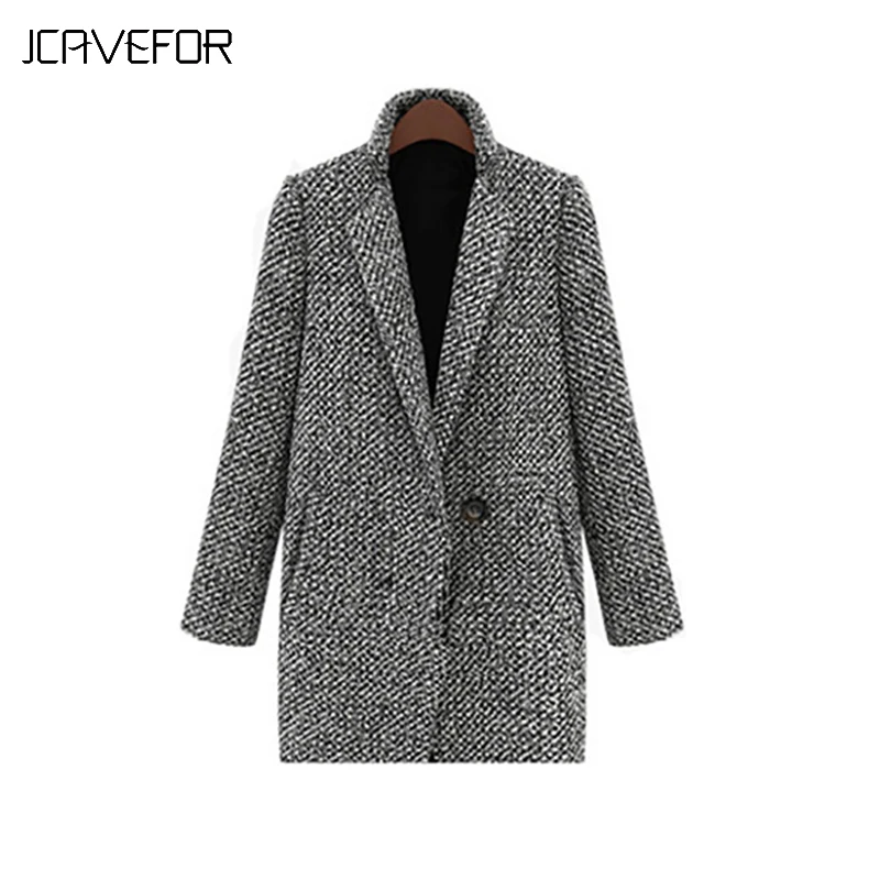 Женское шерстяное пальто на весну осень и зиму новое модное длинное однобортное