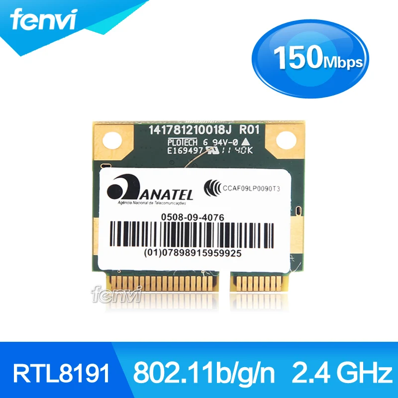 Realtek RTL8191se половина высота Mini Pci прибытие-e беспроводной wi-fi WLAN 802.11b / g n 2.4 ГГц 150 Мбит