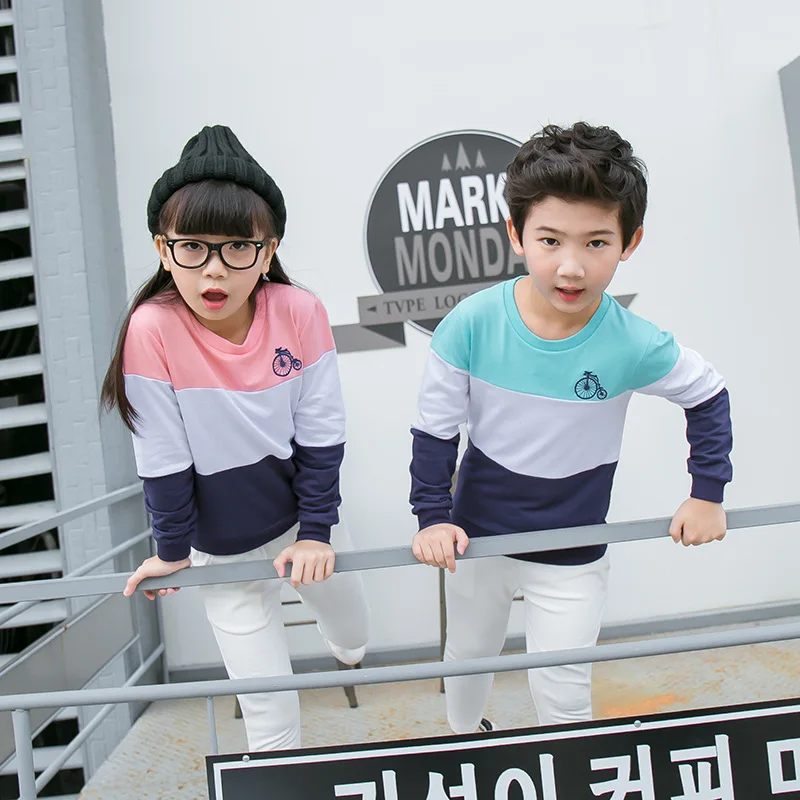 Одинаковые комплекты для семьи полосатые хлопковые футболки 2018 весенне-осенние