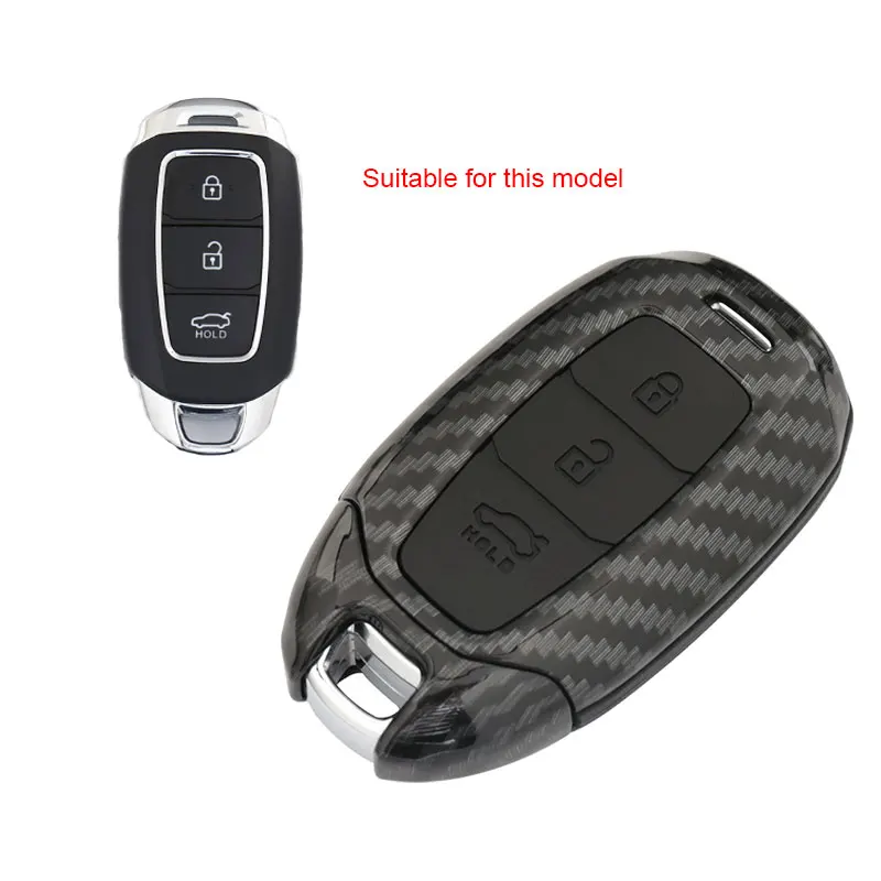 Силиконовый чехол для ключей от машины из углеродного волокна Hyundai i30 Ix35 Solaris Azera