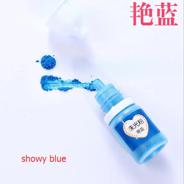 24 цвета на выбор, украшения, жемчужный порошок, смола, ремесло, кристалл, ювелирное изделие, краситель, сделай сам, перламутровый пигмент, блеск - Цвет: 23showy blue