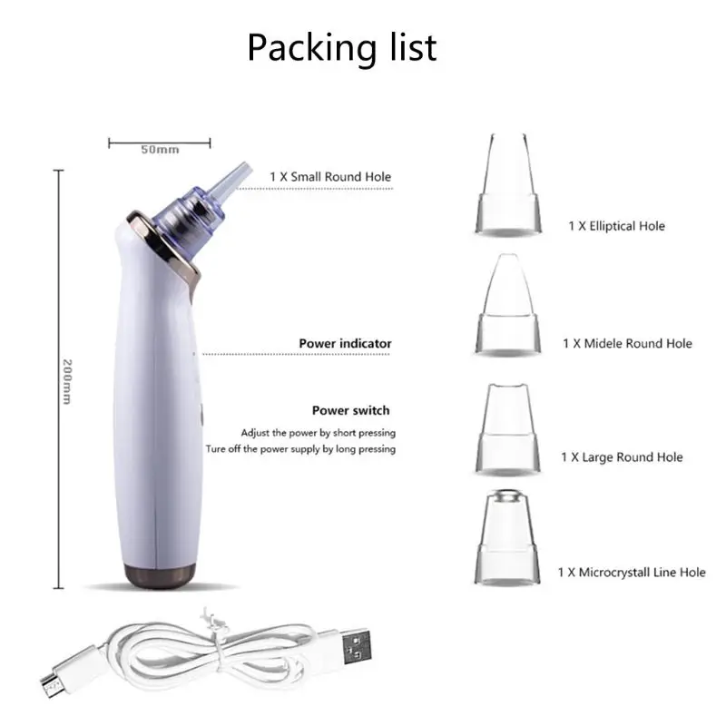 Электрический вакуумный пылесос для очистки лица удаление черных точек