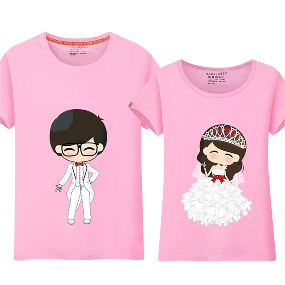 2 шт./компл. пара футболки бойфренд Костюмы 65% хлопковые топы с рисунками из