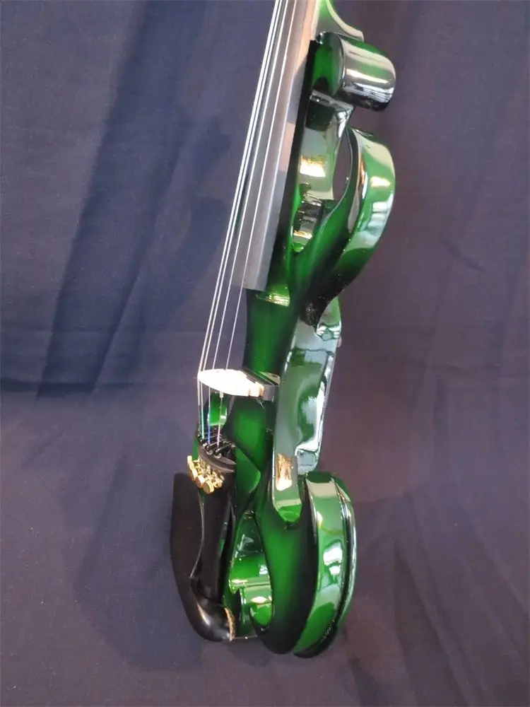 Оригинальный дизайн электрическая скрипка crazy -4 зеленого цвета 5 струн 4/4. Хороший