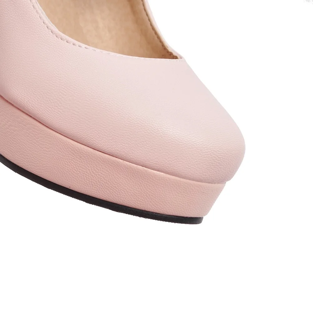 

Smirnova large size 33-47 2018 spring summer fashion sexy wedding shoes thick high heels round toe platform women pumps