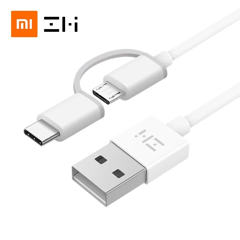 Кабель ZMI 2 в 1 с micro usb type c и поддержкой быстрой зарядки 30 см м|Зарядные устройства