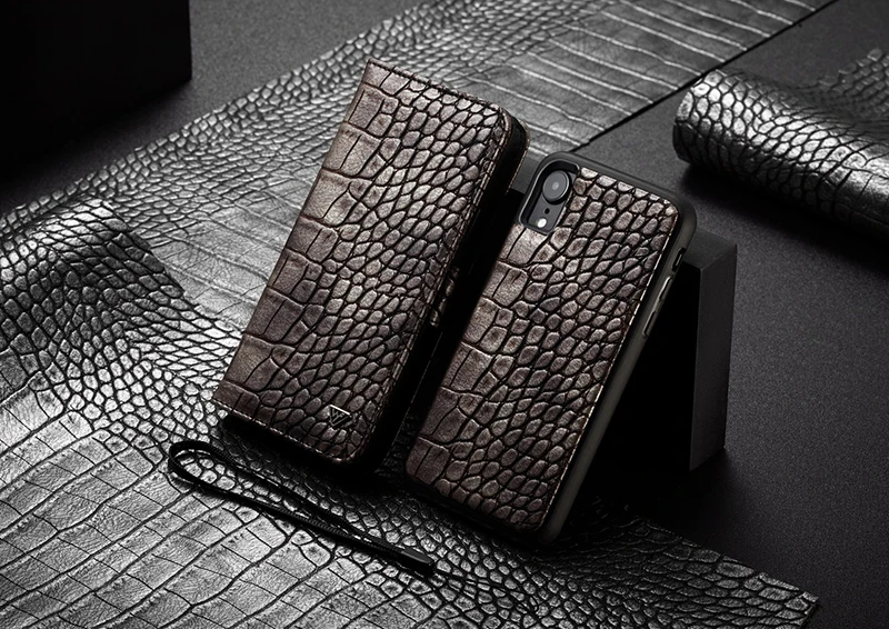 WHATIF прочный флип-кошелек чехол s для IPhone X 7 8 Plus роскошный крокодиловый кожаный чехол для Iphone XS Max XR задний Чехол с отделениями для карт