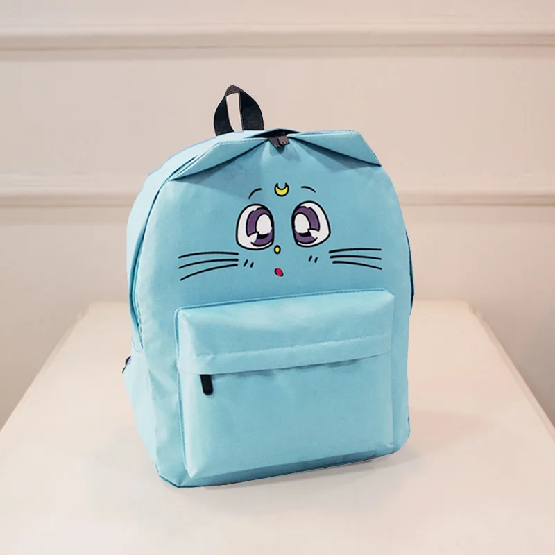 Женские парусиновые рюкзаки с принтом кошачьих глаз школьные сумки для