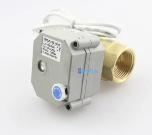 Двухходовой шаровой клапан с полным отверстием моторизованный DC24V NPT/BSP 5 проводов