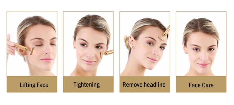 Brainbow 24K Gold beauty Bar массажер для похудения лица лицевой валик для красоты вибрационная палочка подтяжка кожи морщинка бар