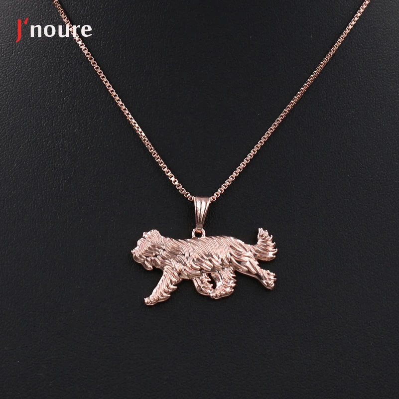 J'noure Fashion Jewelry Of Briard Movement Pendant Necklaces Metal Alloy Cute Snake Chain Animal Dog Necklace Gifts Women A121 |
