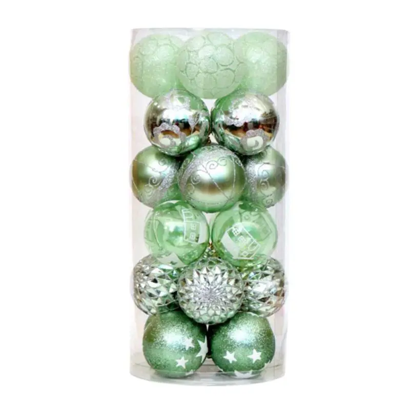 24 шт Рождественские шары украшения для рождественской елки пластиковые дома и
