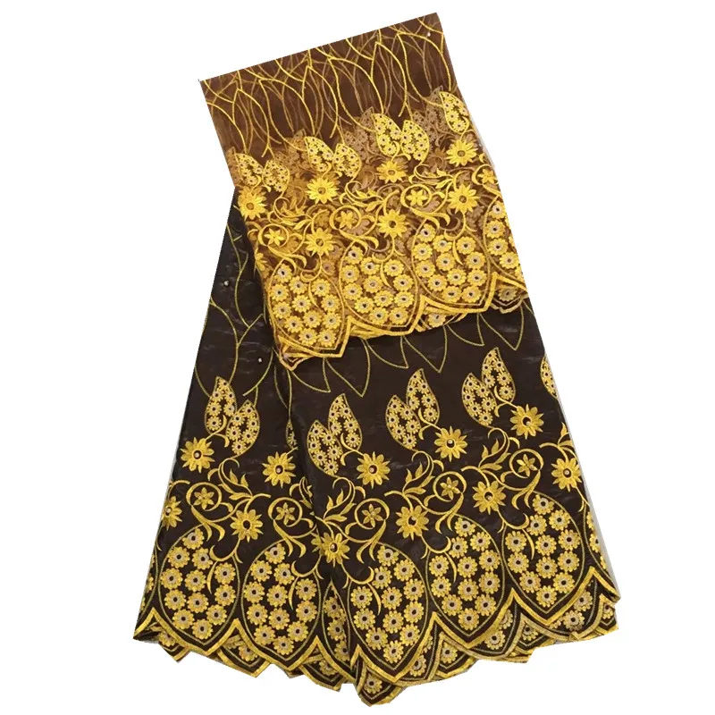 Базен Riche Getzner женщина блузка французский чистая кружева Нигерии шарф с бисером