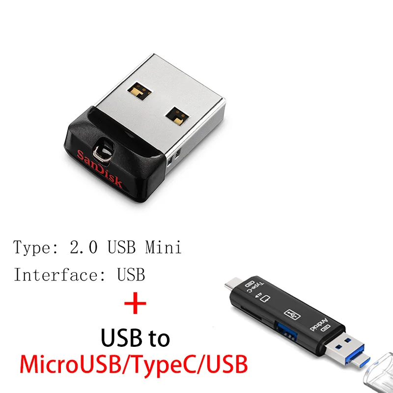 CZ33 Y211 Флеш-накопитель sandisk, 64 ГБ, 32 ГБ, 16 ГБ, мини USB флеш-накопитель, 32 64, 16 ГБ, флеш-накопитель 2,0, USB флешка, диск на ключ, память для телефона - Цвет: CZ33 Y211