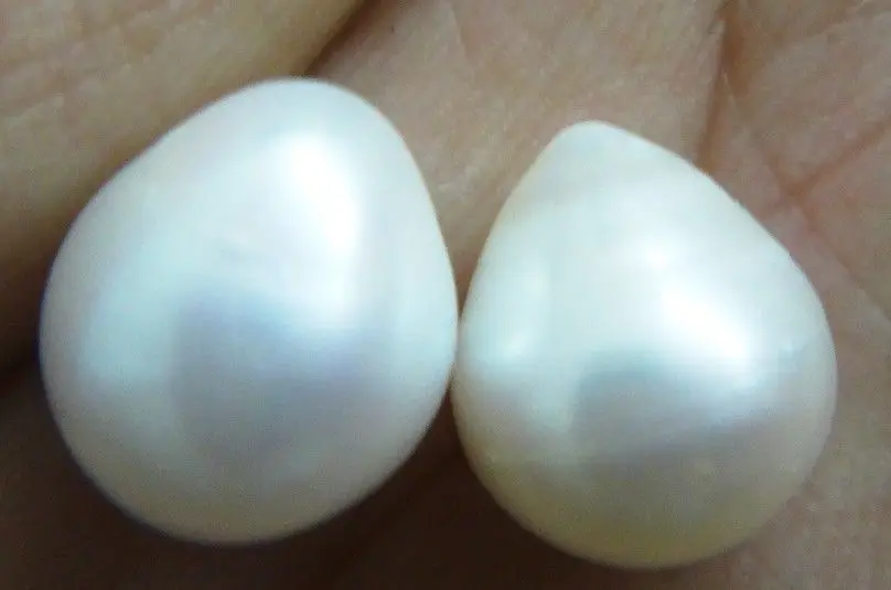 

Бесплатная доставка, Jew.0037, пара крупных натуральных белых жемчужин размером 12,4x10 мм