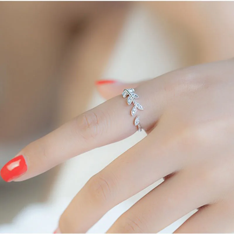 Модные Открытый регулируемый лист Кольца для Для женщин Красивые милые мини