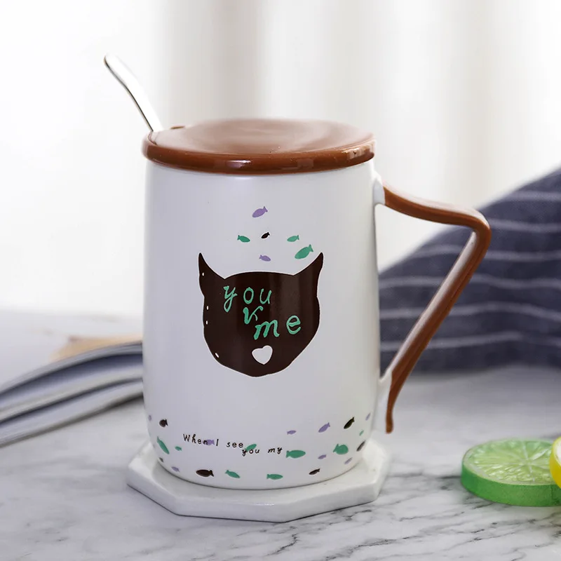 Кружка кофейная с крышкой и ложкой 490 мл | Дом сад