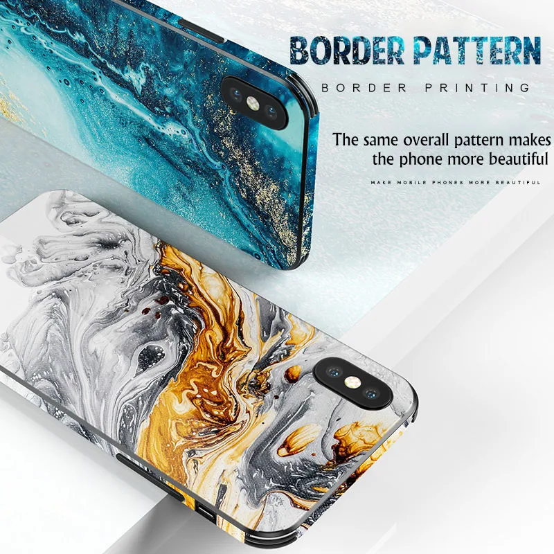 Стеклянный чехол для телефона для iPhone XS MAX XR X 10 мраморный камень абстрактный дизайн роскошный силиконовый чехол s Чехол для iPhone 7 8 6S Plus