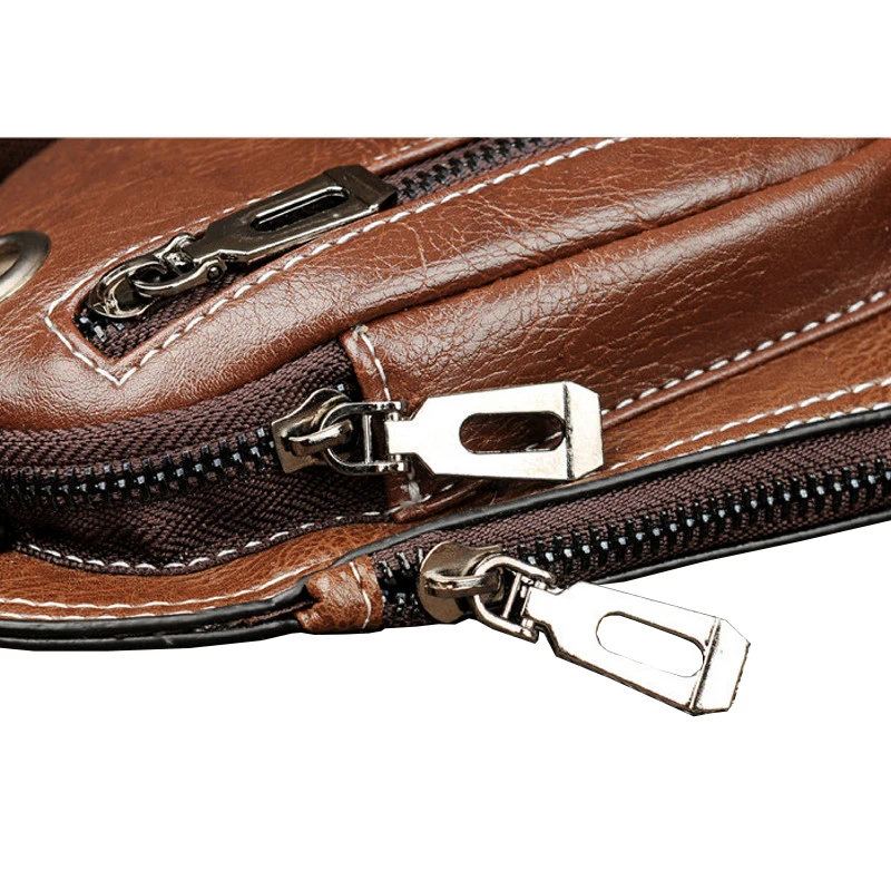 

Brand Design Men Messenger Crossbody Bags Male Vintage PU Leather Messenger Sling Bag Casual Travel Sport Chest Bag 6196#