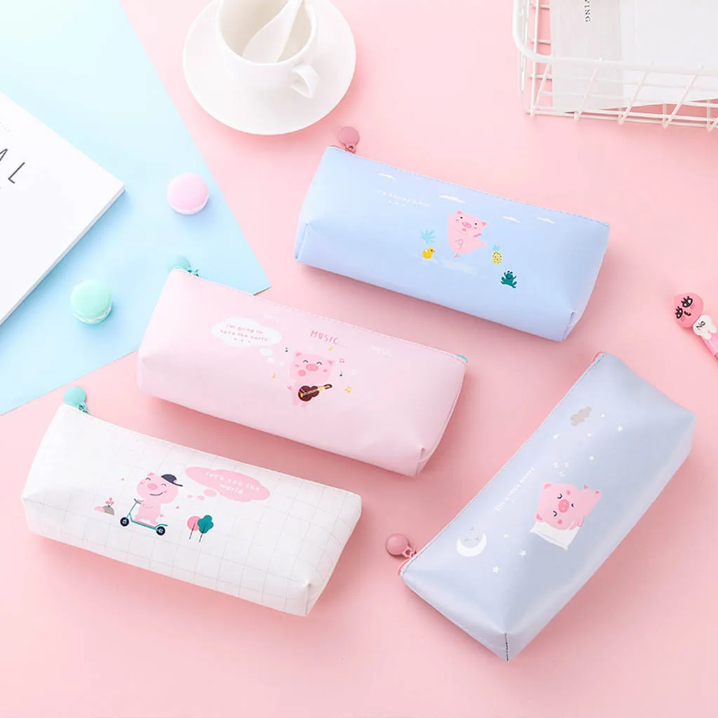 Милый мультфильм животных пеналы Kawaii Холст Школьные принадлежности стационарный чехол для карандашей коробка для школьницы Kalem Kutusu