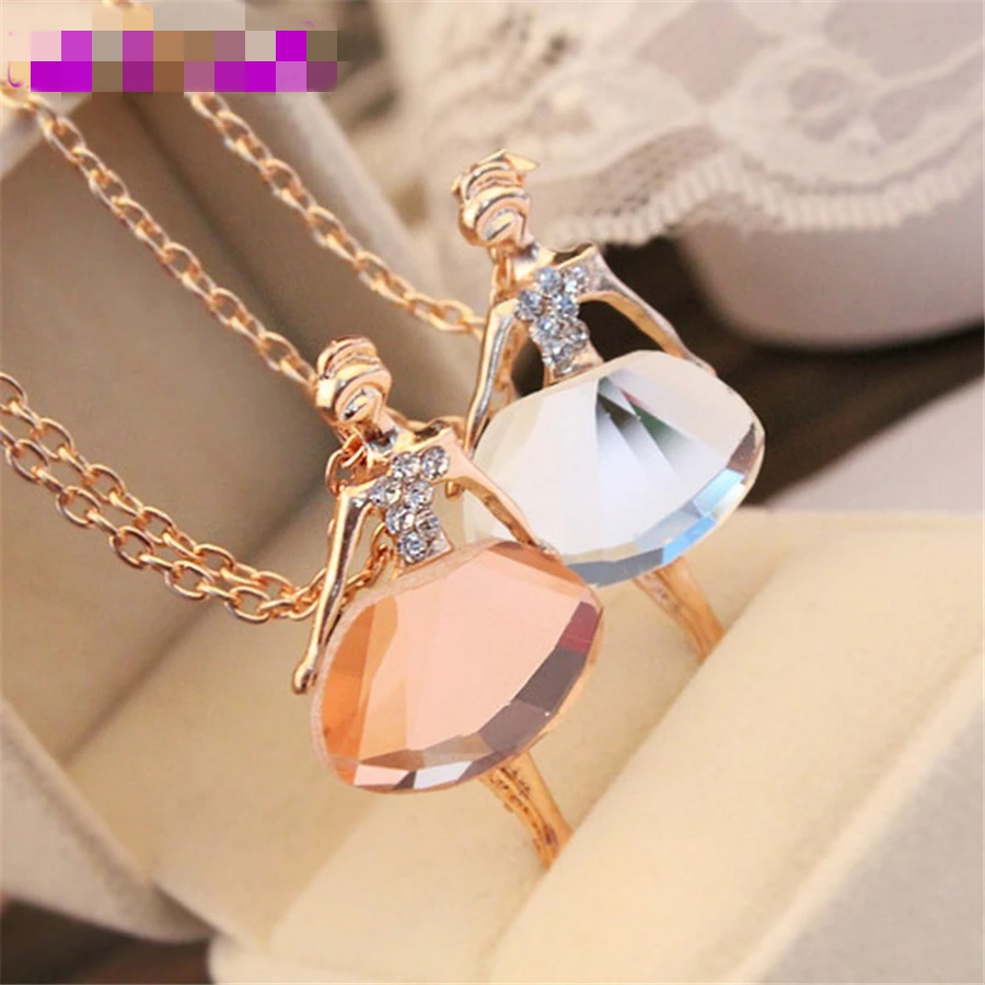 Doll cute women pendant necklace many colors long chain hot handmade girls fashion jewelry rhinestone collier femme | Украшения и