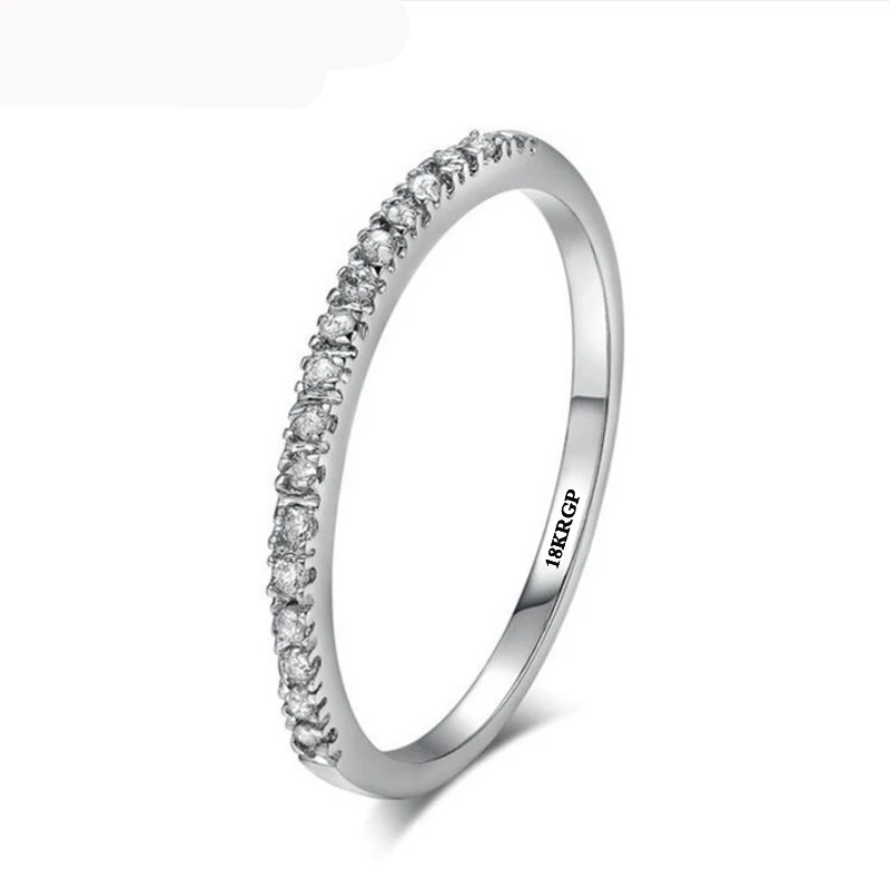 YHAMNI 18KGP штамп кольцо голдфилд набор Австрийские кристаллы Jewelry Кольцо Модные украшения подарок ZR133 - Цвет основного камня: White Gold