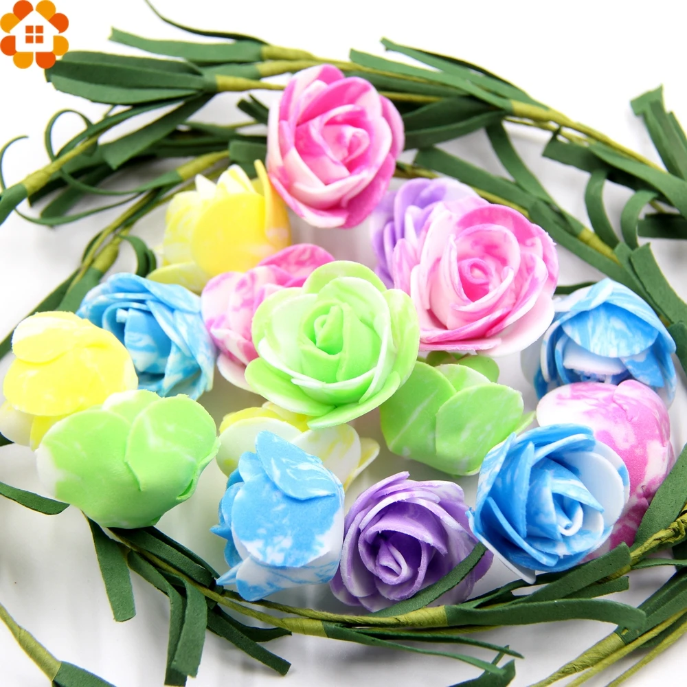 50 шт мини-розовый цветок головки пены цветы свадебное украшение автомобиля DIY