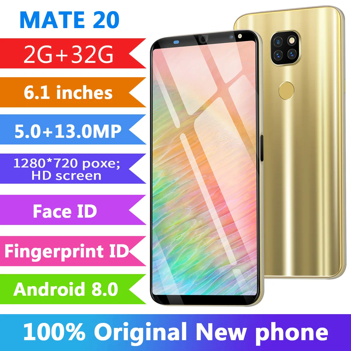 Недорогой CHAOAI 2 ГБ + 32 Гб Смартфон Android Mate20 Pro 6 1 ''полноэкранные мобильные