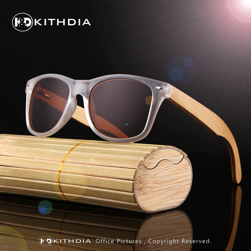 Kithdia Новый поляризованные Bamboo Солнцезащитные очки для женщин Для мужчин