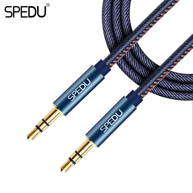 Spedu 3.5 мм Aux кабель для автомобилей Позолоченные аудио Jack мужчина акустический