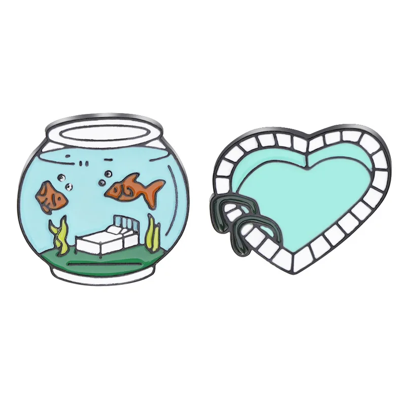 Высокое качество модная и креативная брошь в форме рыбки любовь к бассейну