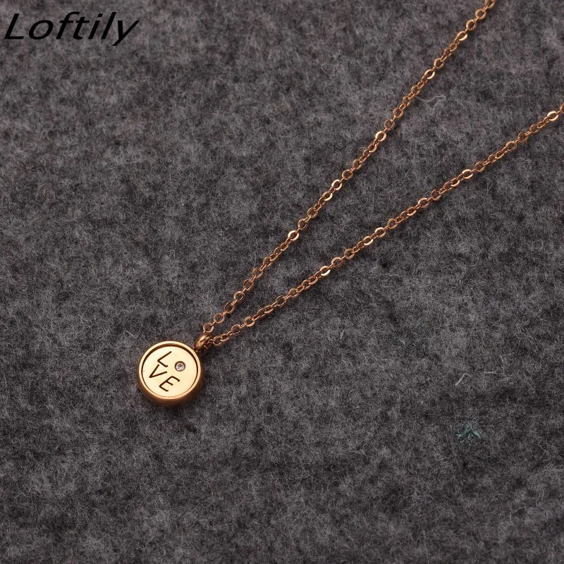 Elegant Love Pendant Necklace Stainless Steel Letters Gift for Women Lover Crystal Zircon Engagement Jewelry Anniversary чокер |