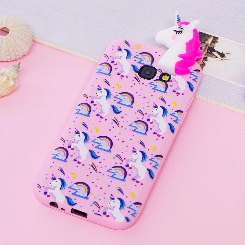 A5 2017 Kawaii 3D мультфильм Единорог панда Мягкий ТПУ силиконовый чехол для телефона