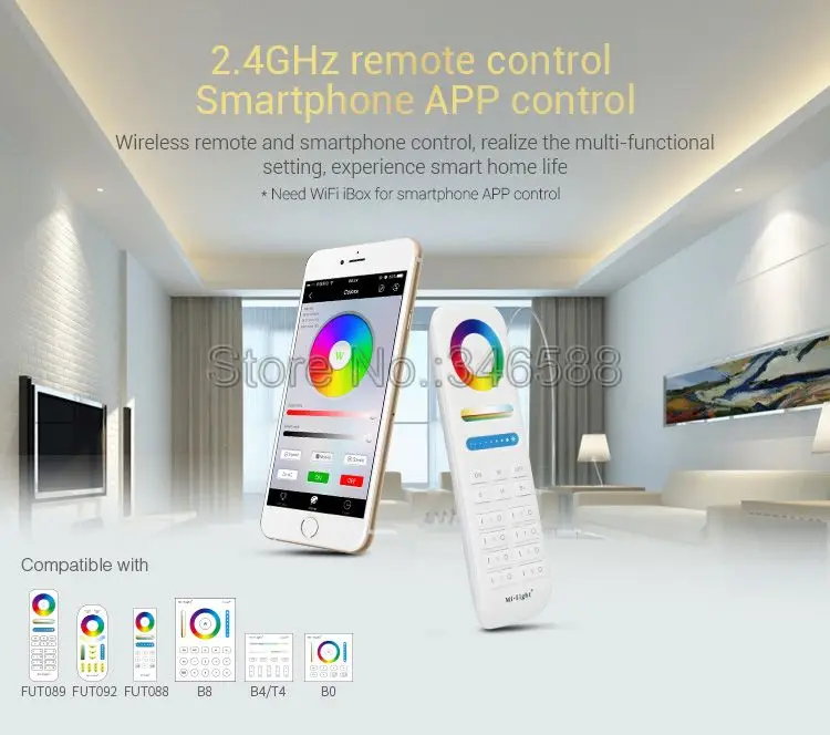 Mi. Светильник FUT044 RGBW контроллер светодиодных лент DC12V 24 В 6A/CH Max 15A WiFi совместим с RGBW RGBWW светодиодные ленты s