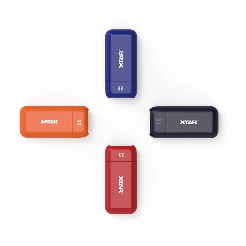 XTAR PB2 светодиодный USB применяется к 3 6 В/3 7 В Незащищенный литий ионная/IMR/INR/ICR 18650