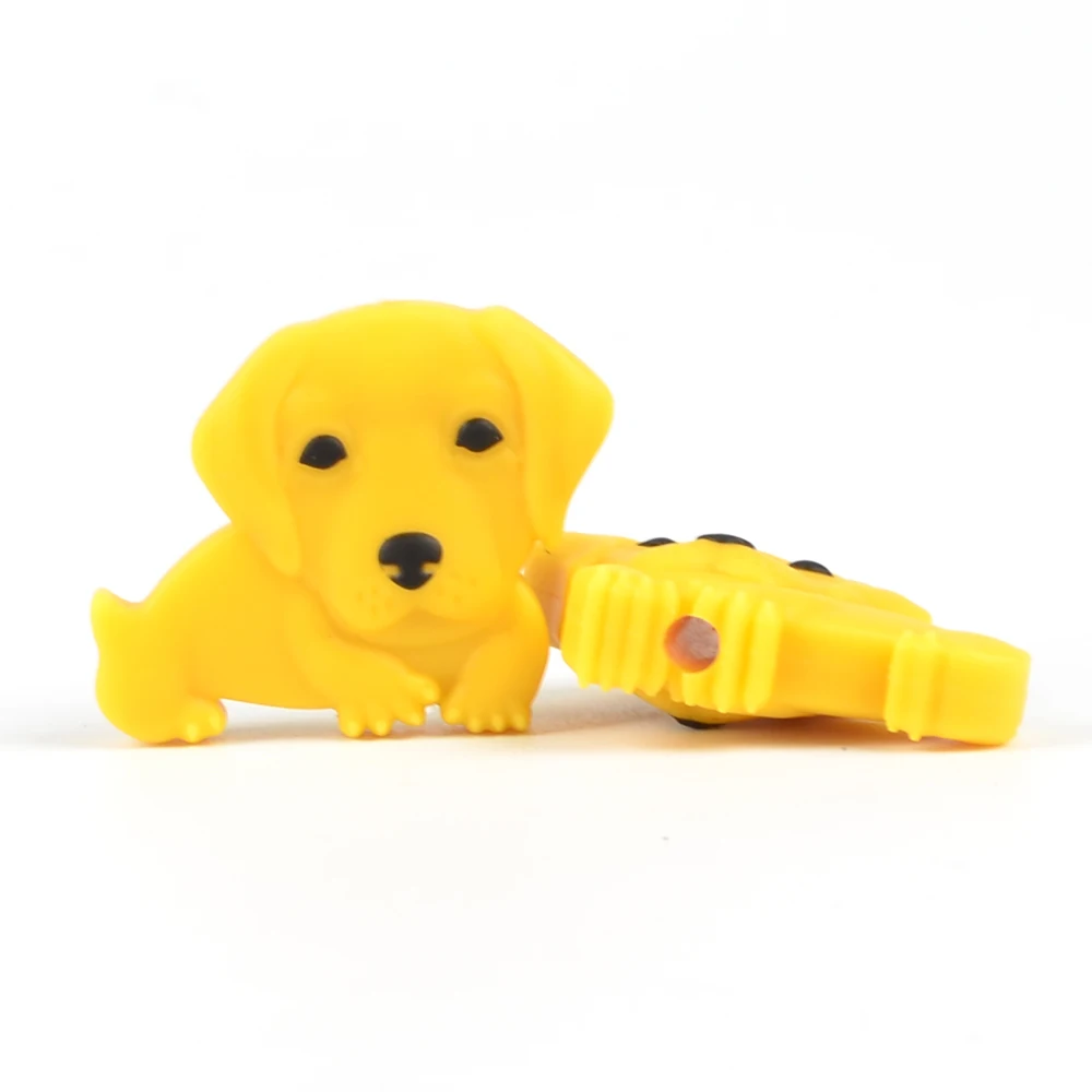 mustard dog Детские Прорезыватель мини животных силиконовые бусины для новорожденных прорезывание зубов собаки в форме BPA бесплатно соску цепи аксессуары бобра звезда мультфильм - Цвет: mustard dog