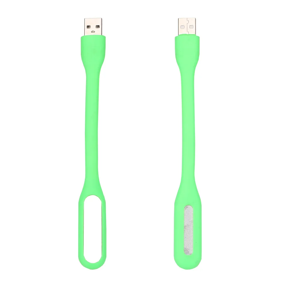 Green Регулируемый гибкий мини USB светодиодный ночной Светильник для ноутбука ночной работы походный светильник для чтения книг power Bank силикагелевый светильник - Испускаемый цвет: Green